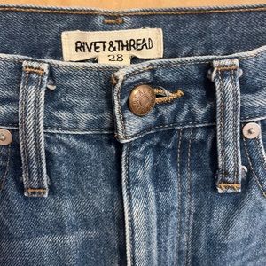 J Crew Rivet & Thread Straightleg High Rise Jeans Sz 28